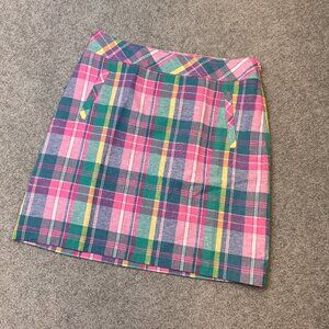 * Talbots Multi-colored Short Plaid Pencil Skirt Spring Colors NWOT US 6 - S2374